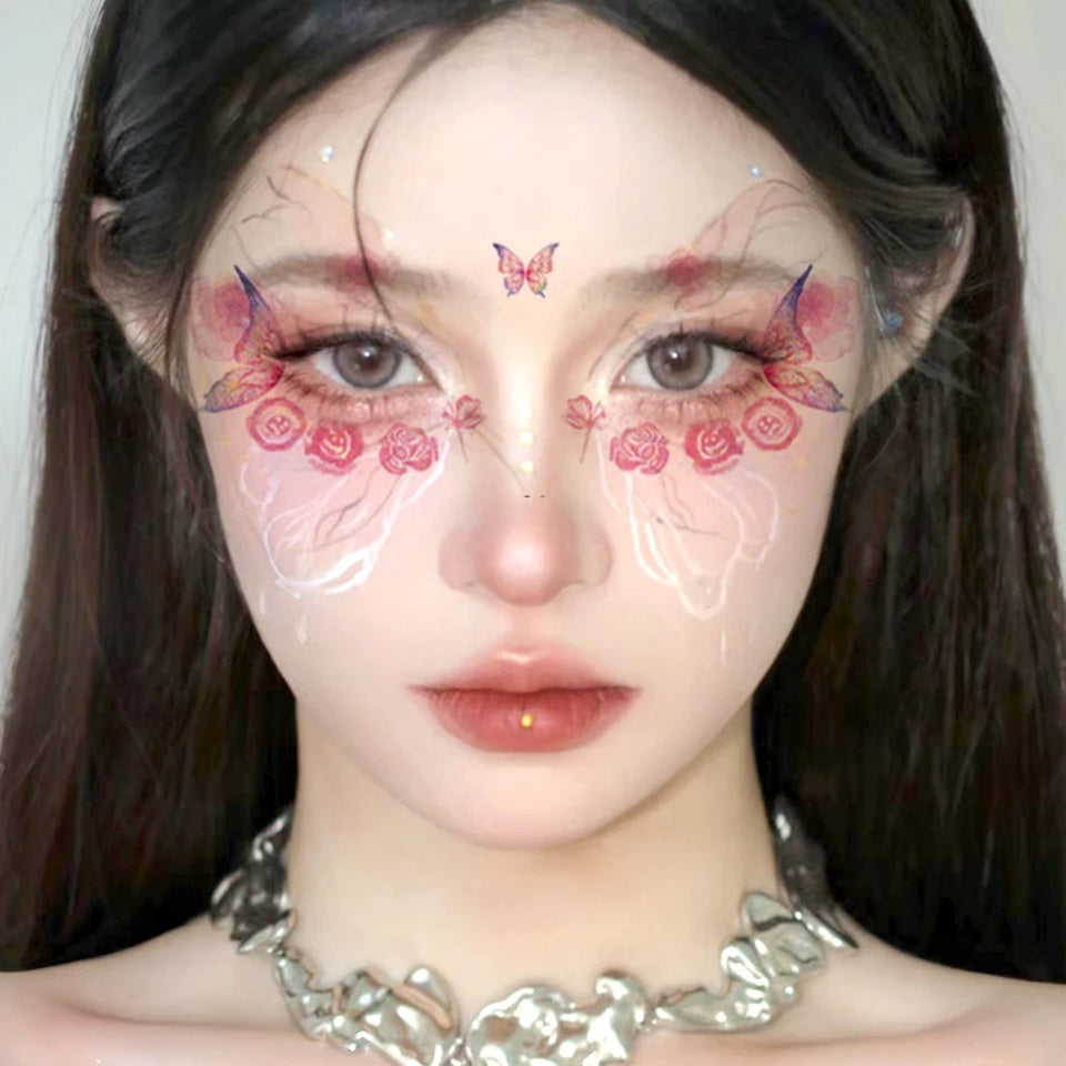 Tatouage éphémère Papillons Pailletés pour Visage – Image 7