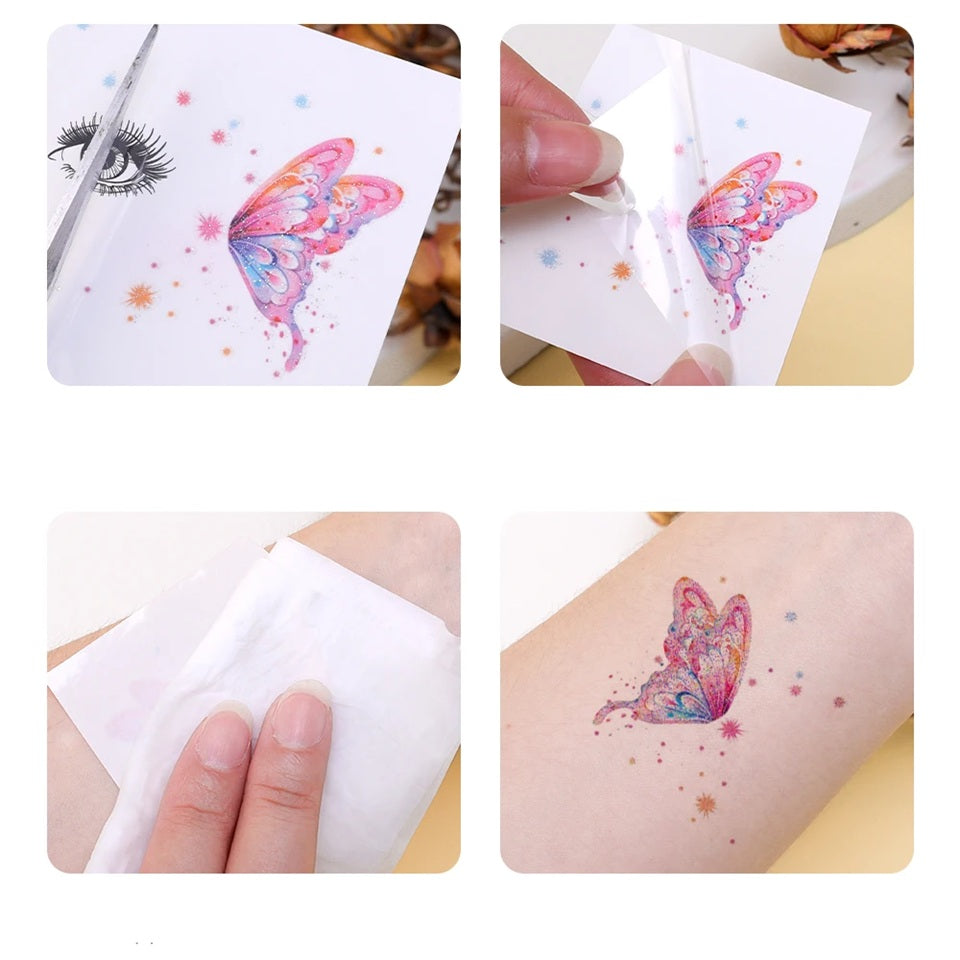 Tatouage éphémère Papillons Pailletés pour Visage – Image 8