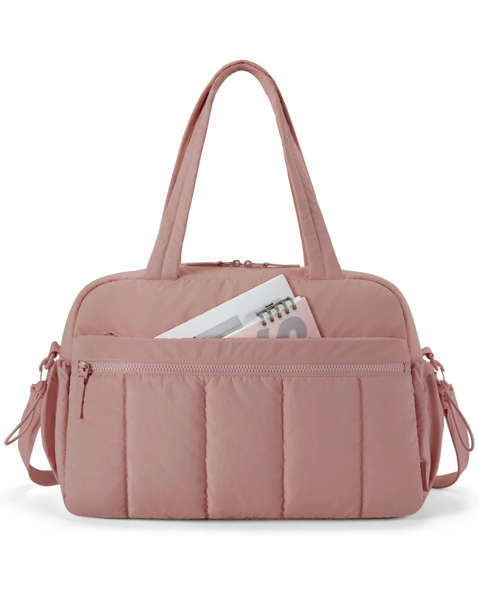 Sac Fourre-Tout Matelassé en Tissu Rose Pâle – Image 15