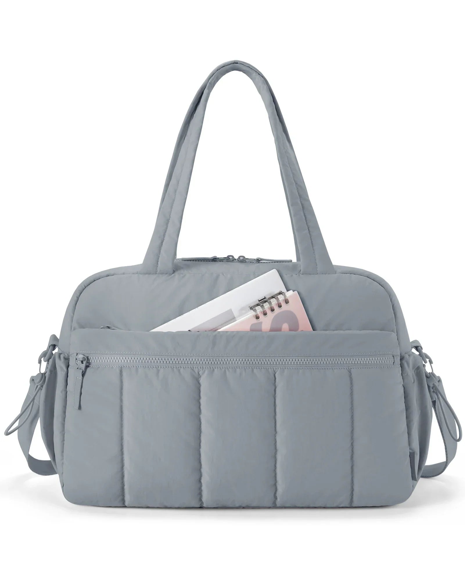 Sac Fourre-Tout Matelassé en Tissu Rose Pâle – Image 16