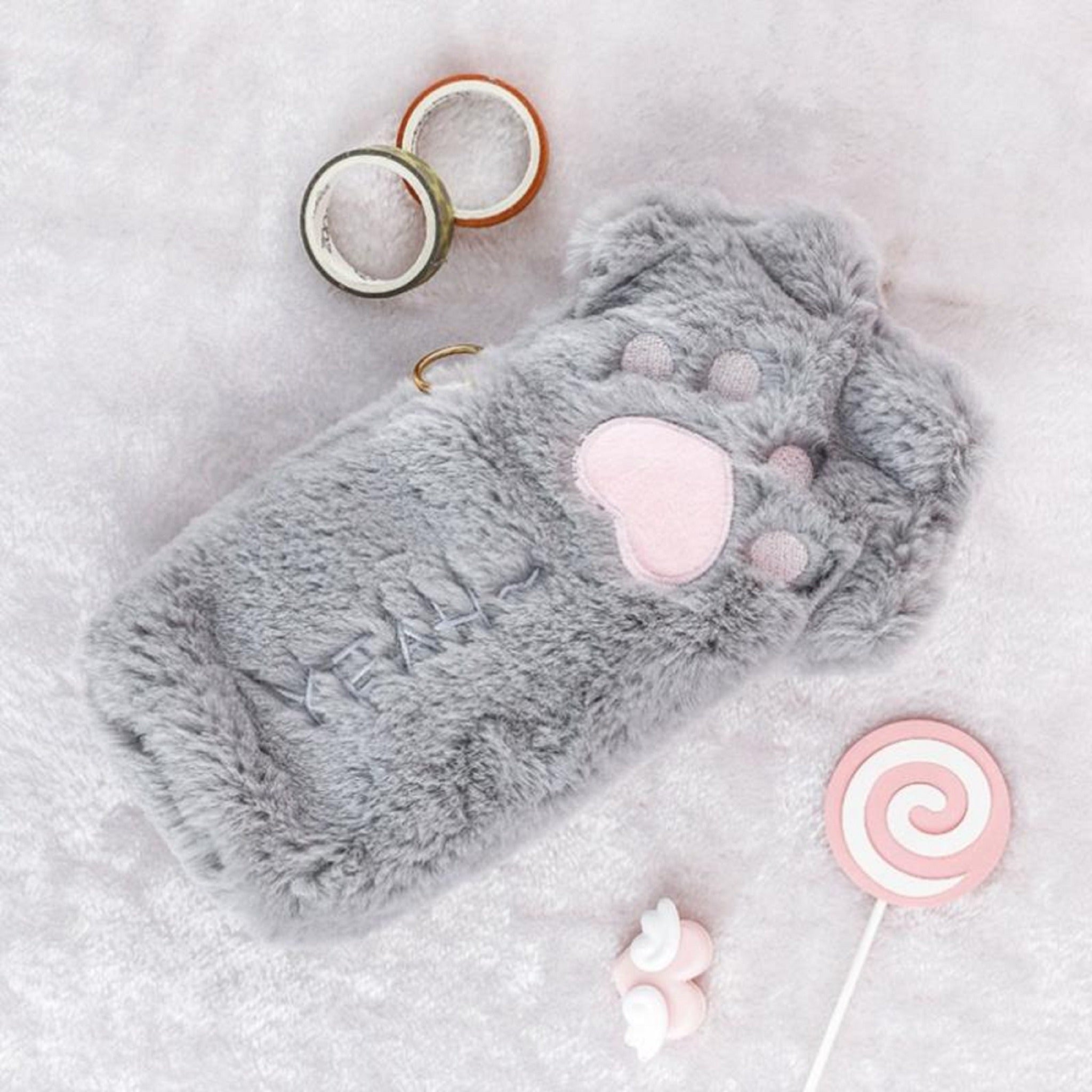 Trousse Grise en Forme de Patte de Chat – Image 2