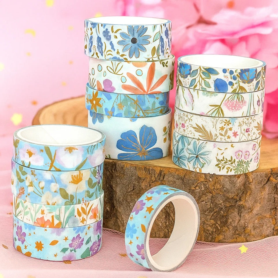 Lot de 2 Washi Tapes Bleus Fleuris – Image 2
