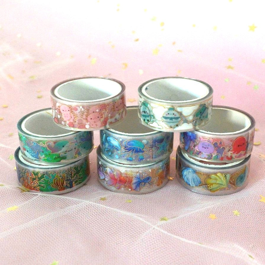 Lot de 2 Washi Tapes Thème Vie Marine – Image 3