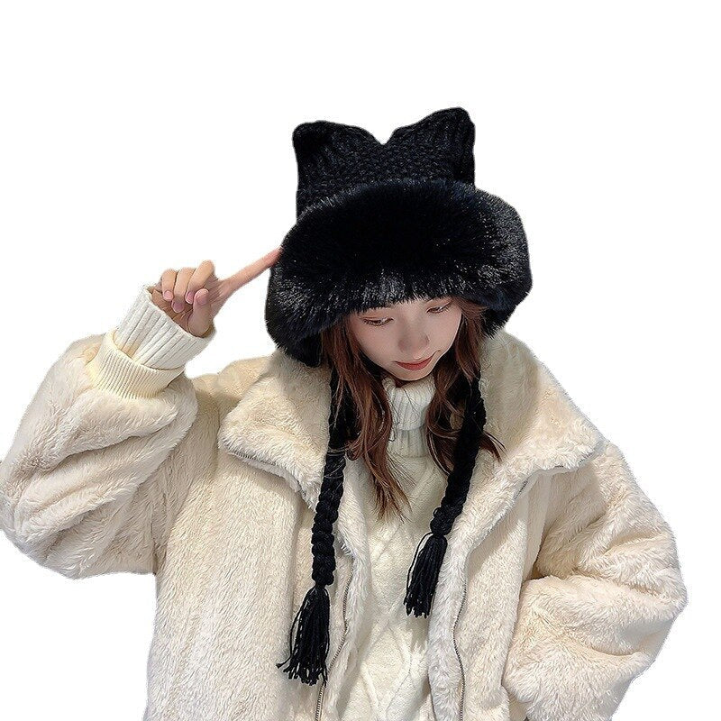 Bonnet Écru à Oreilles de Chat en Fausse Fourrure – Image 12